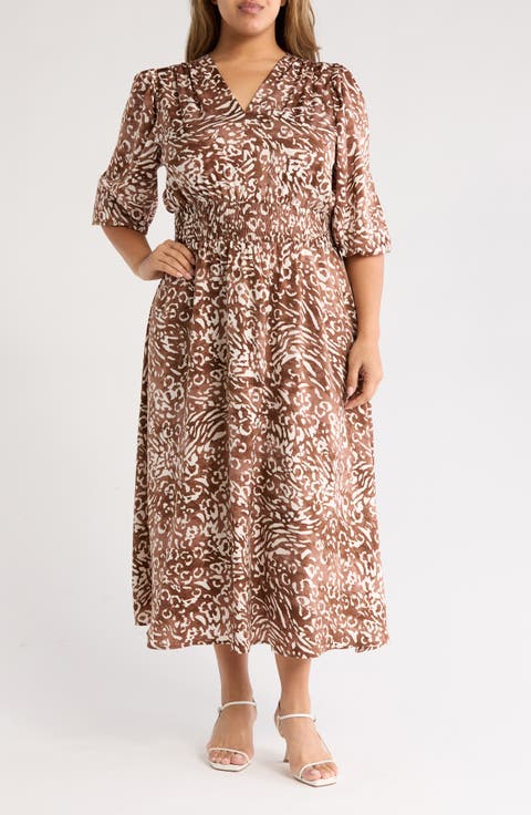 Patterned Maxi Dress (Plus)