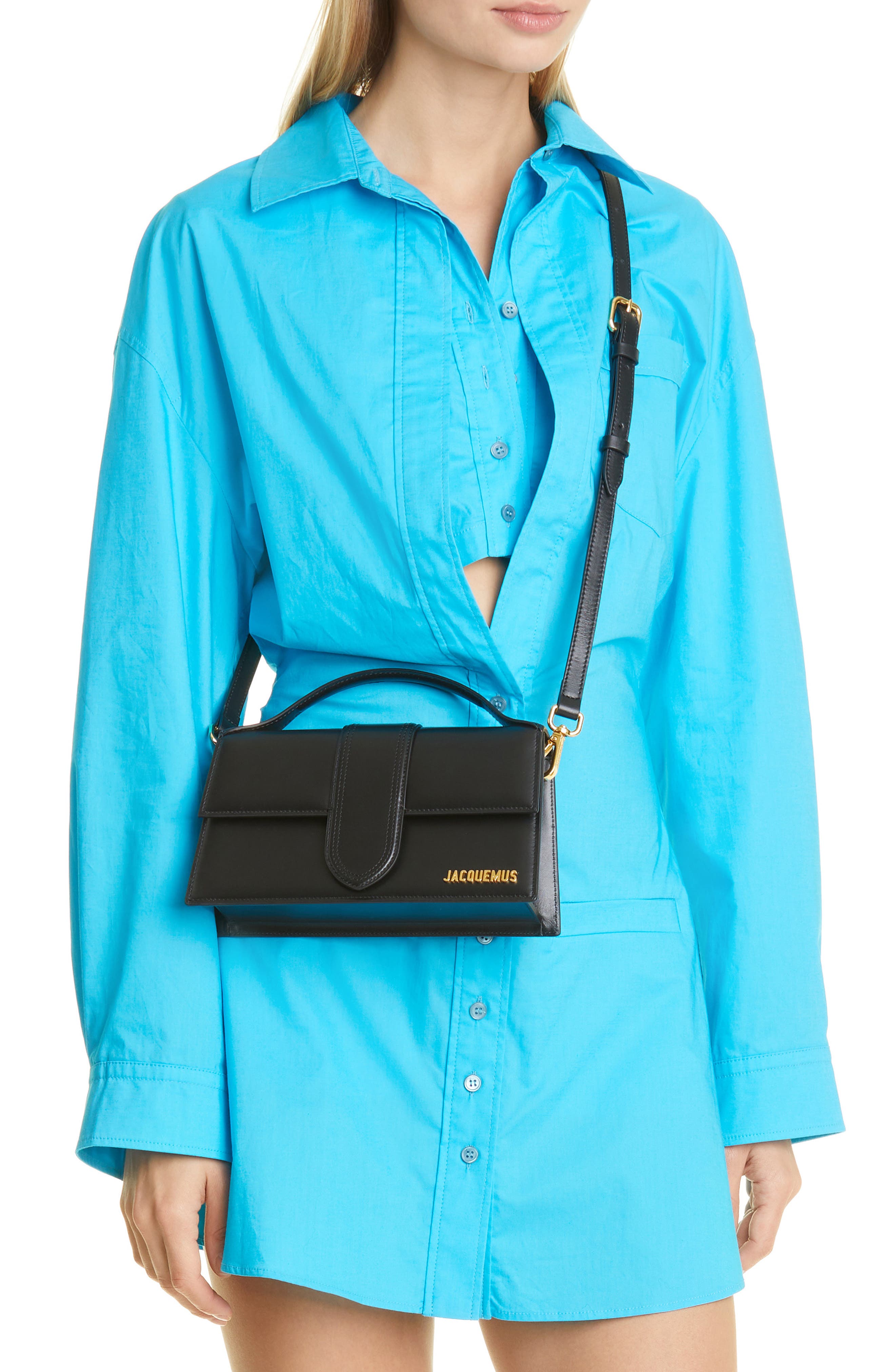 Jacquemus Le Bambino Grand Crossbody Satchel, Alternate, color, Black