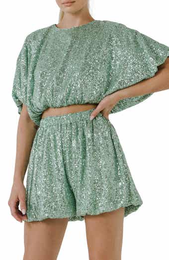 Endless Rose Sequin Puff Crop Top