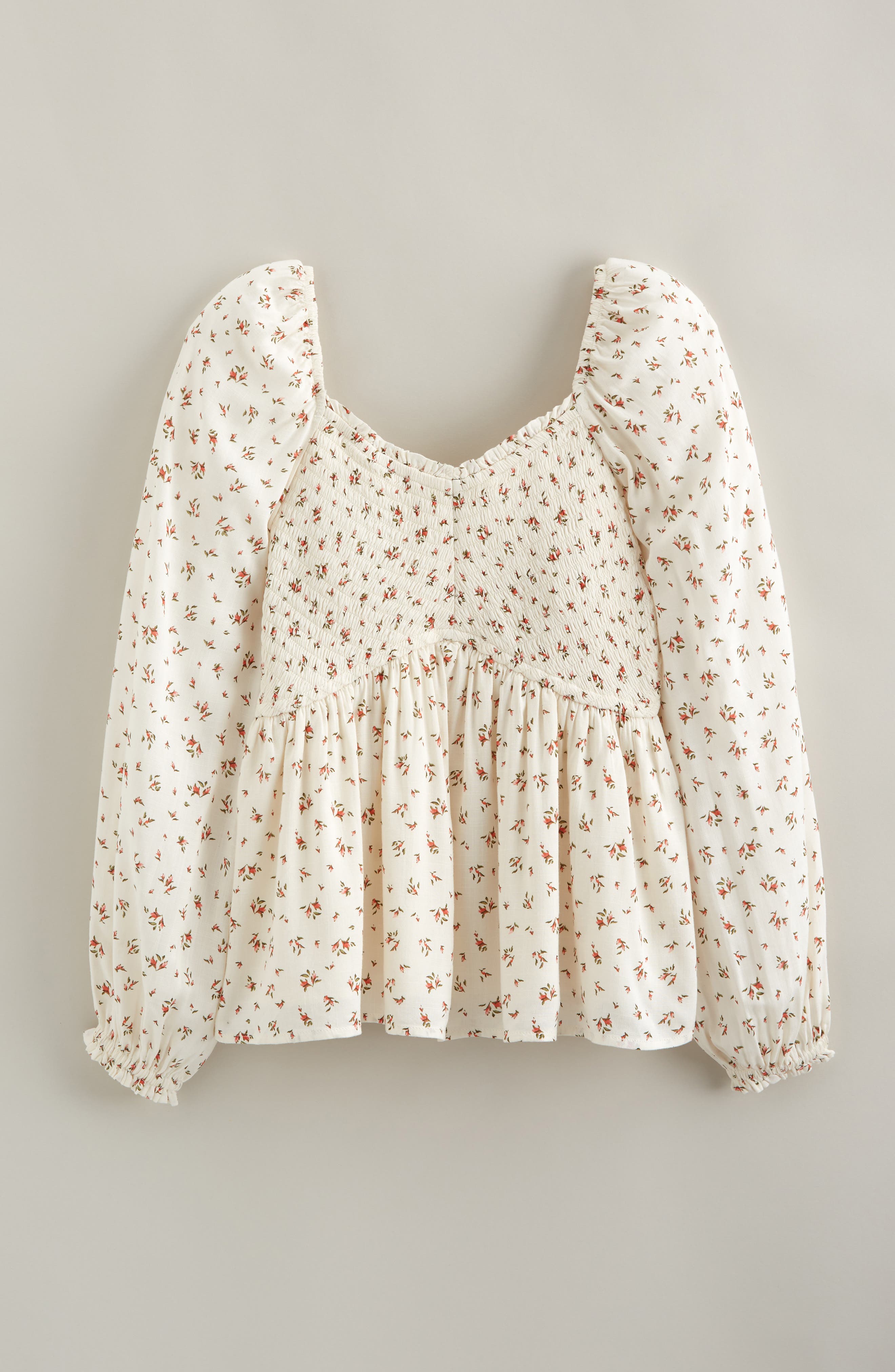 Treasure & Bond Kids' Floral Smocked Peplum Top