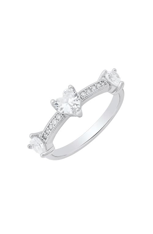 Hmy Jewelry Simulated Diamond Heart Pavé Ring In Metallic