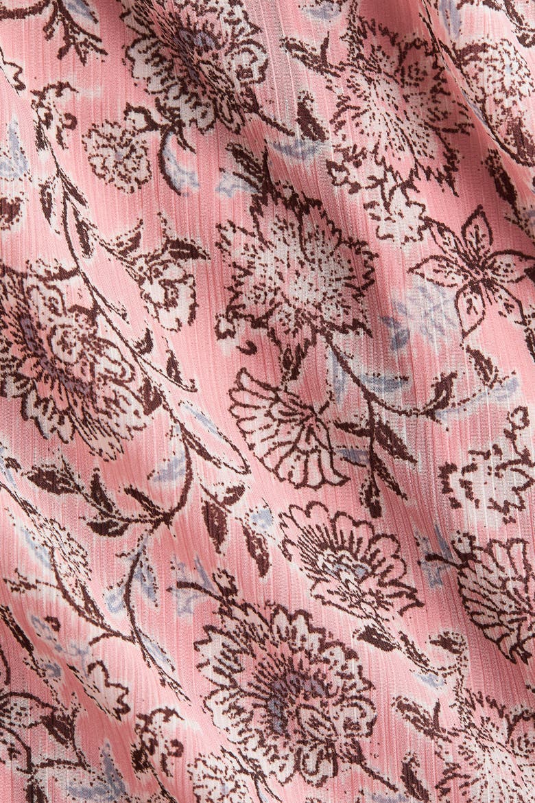 Button-detail Crinkled Dress, Alternate, color, Pink/floral