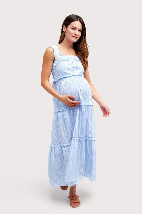 Nom Maternity Emma During + After Maxi Tank Dress In Blue