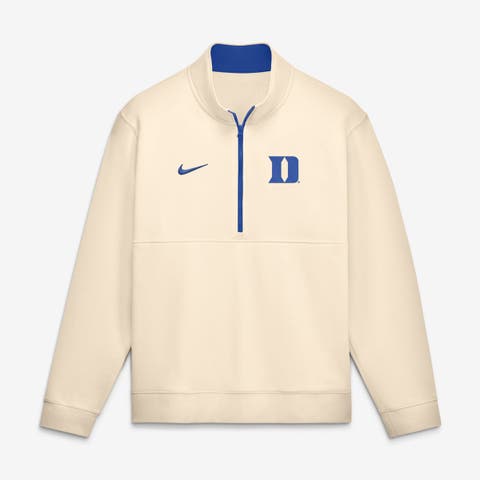 Men's Nike Cream Duke Blue Devils Primetime Club Fleece Half-Zip Pullover