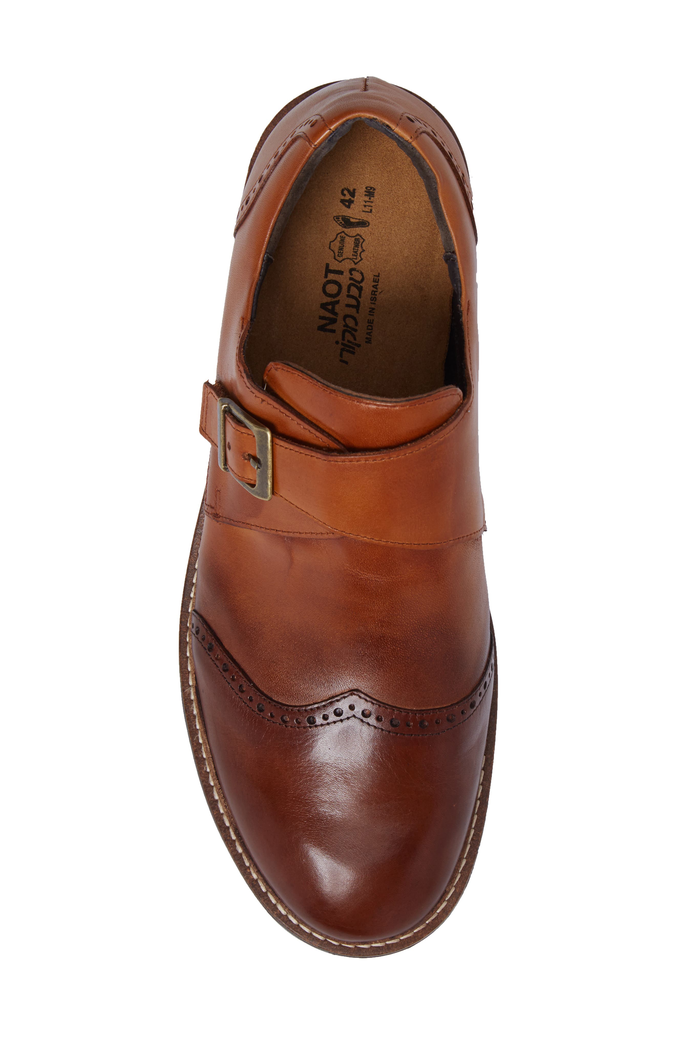 Evidence Monk Strap Shoe, Alternate, color, COGNAC BRANDY LEATHER
