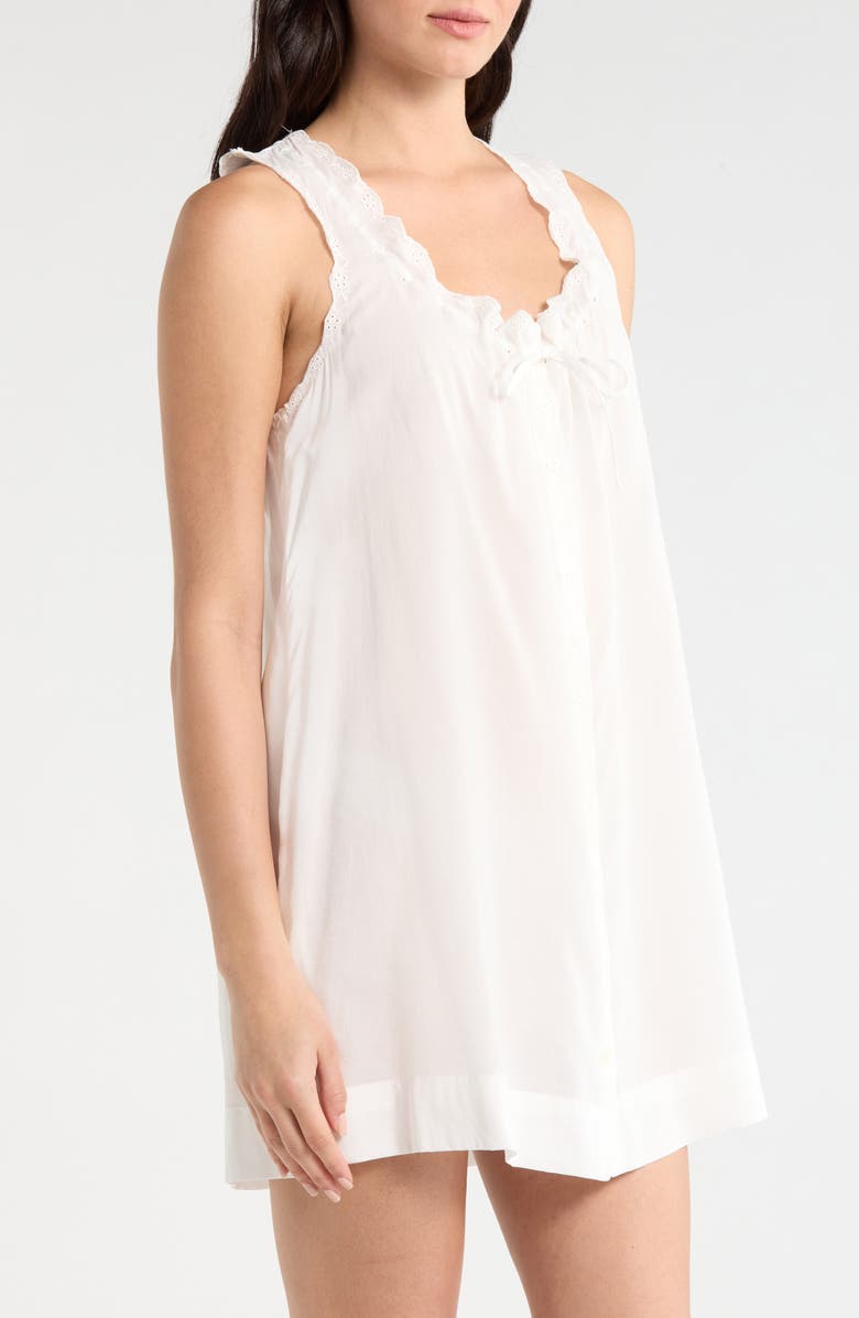 Reformation Holly Organic Cotton Blend Sleep Dress, Alternate, color, Ivory