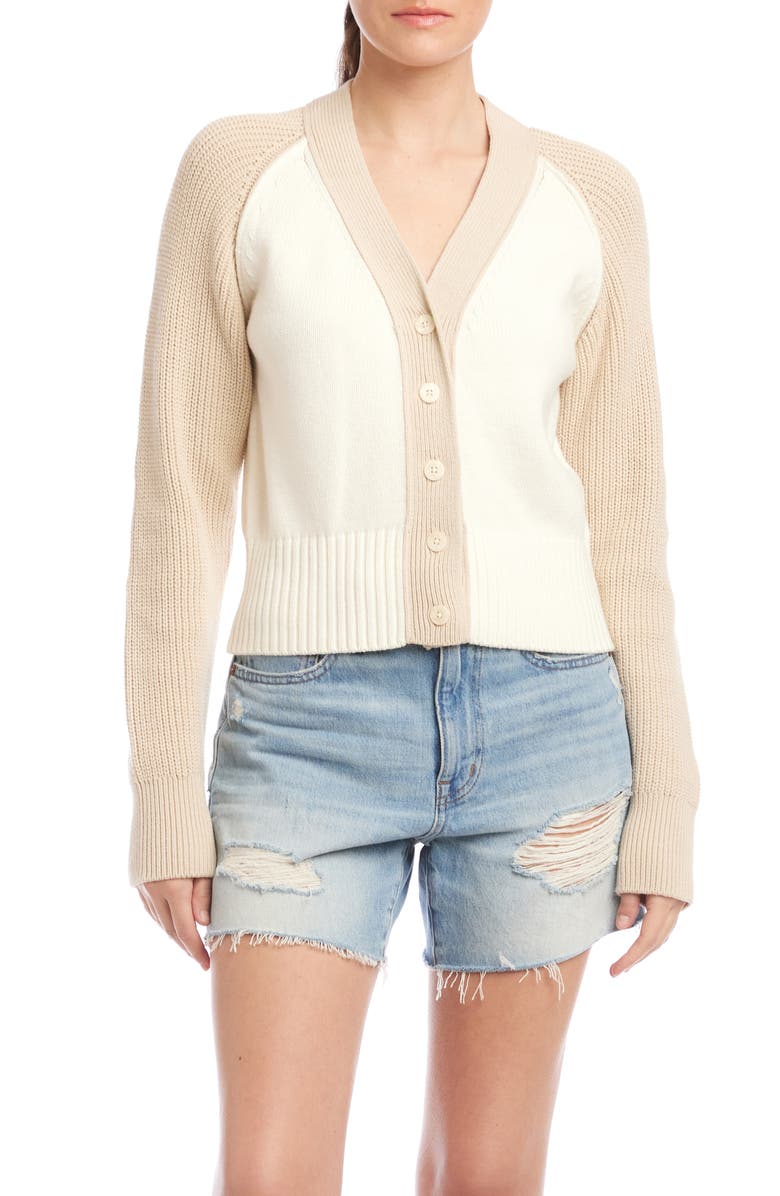 FIFTEEN TWENTY Marina Mixed Stitch Colorblock Cardigan, Main, color, 