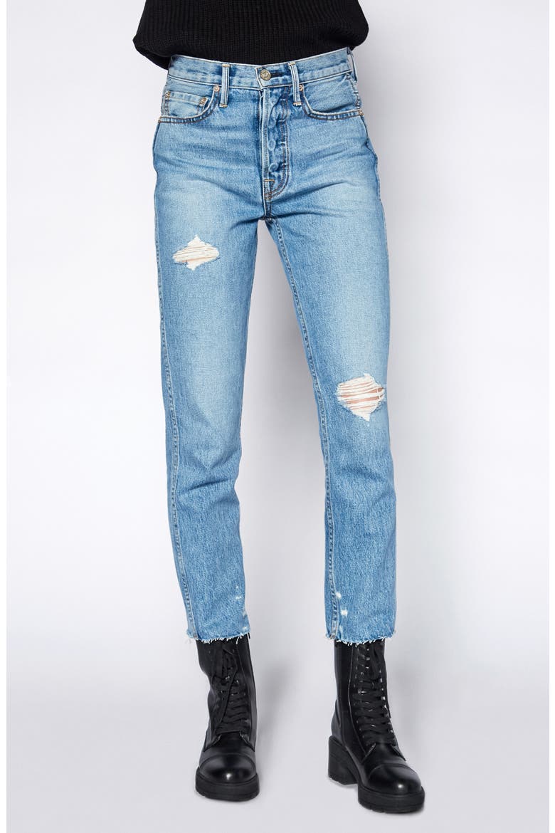 Eve High Waist Slim Straight Leg Jeans, Main, color, RIVERSIDE