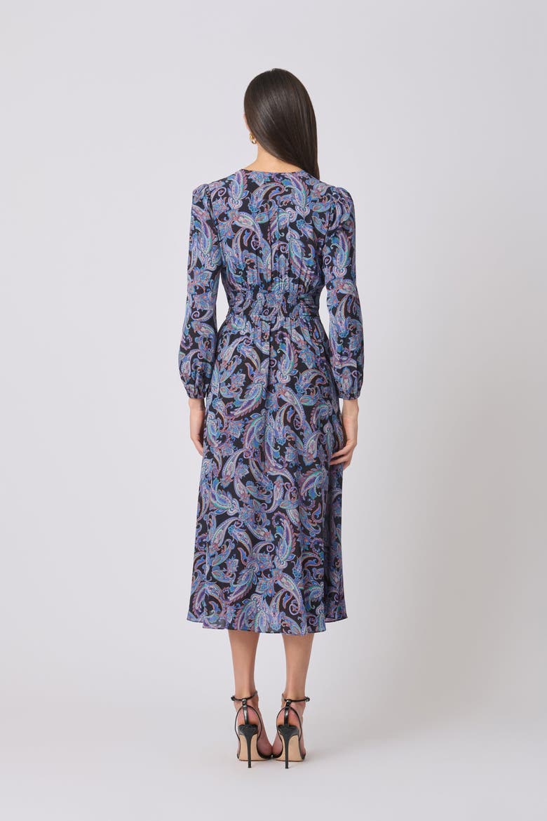 Kendall Chateau Paisley Dress, Alternate, color, Violet Multi