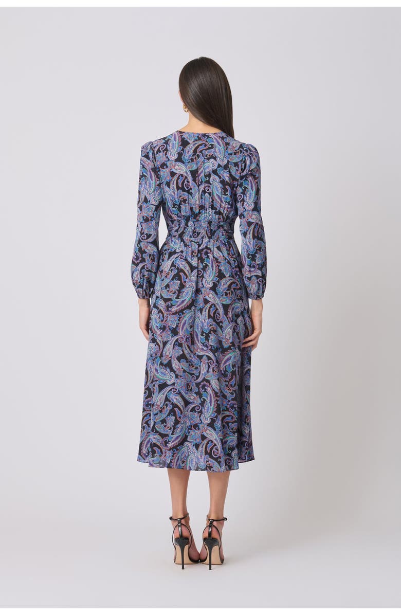 Shoshanna Kendall Chateau Paisley Dress, Alternate, color, Violet Multi