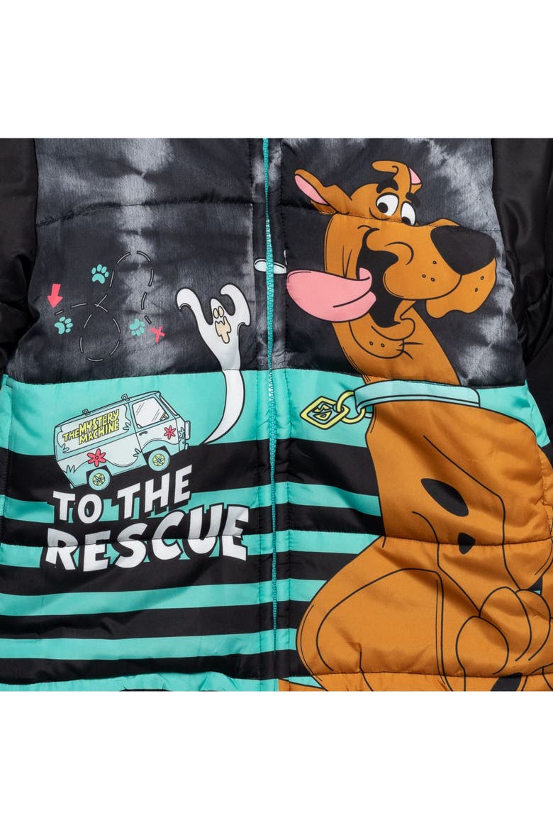 Scooby Doo Hooded Puffer Coat, Alternate, color, Scooby Doo Teal