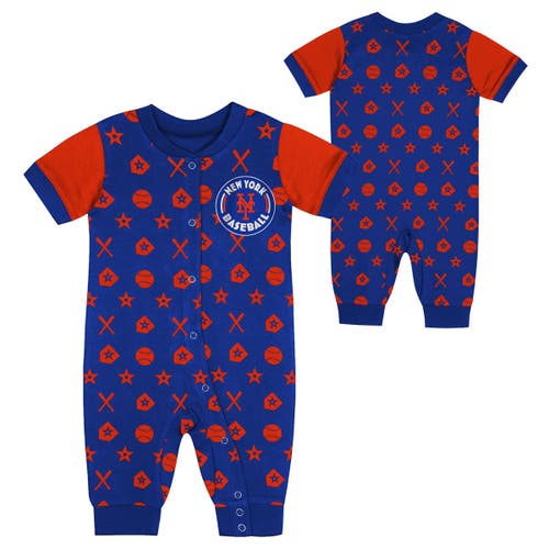 Outerstuff Kids'  Newborn  Royal New York Mets Hard 90 Coveralls In Blue
