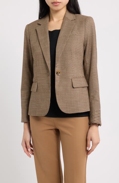 One-Button Notch Lapel Blazer