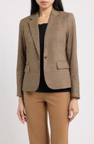 Anne Klein One-Button Notch Lapel Blazer
