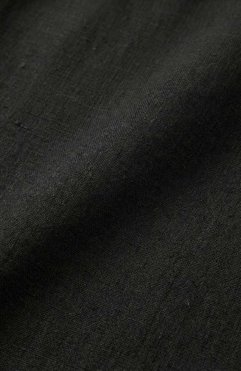 Modenaire Band Collar Cotton Shirt, Alternate, color, Black