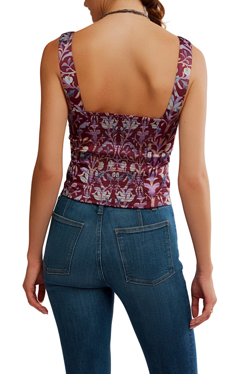 Free People Grace Corset Camisole, Alternate, color, Cabernet Combo