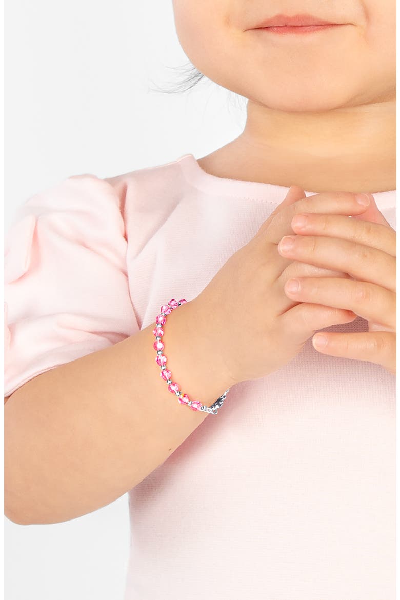 Sterling Silver Birthstone Crystal 6.25" Bracelet, Alternate, color, October