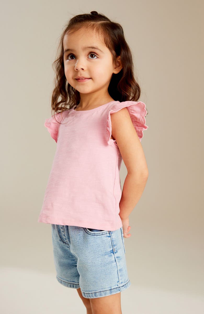 NEXT Kids' Ruffle Sleeve Cotton Top, Alternate, color, 