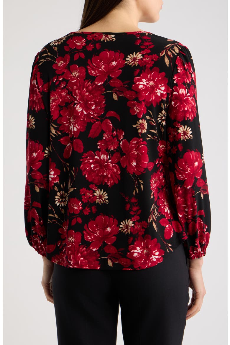 Keyhole Long Sleeve Top, Alternate, color, ANNE BLACK MULTI