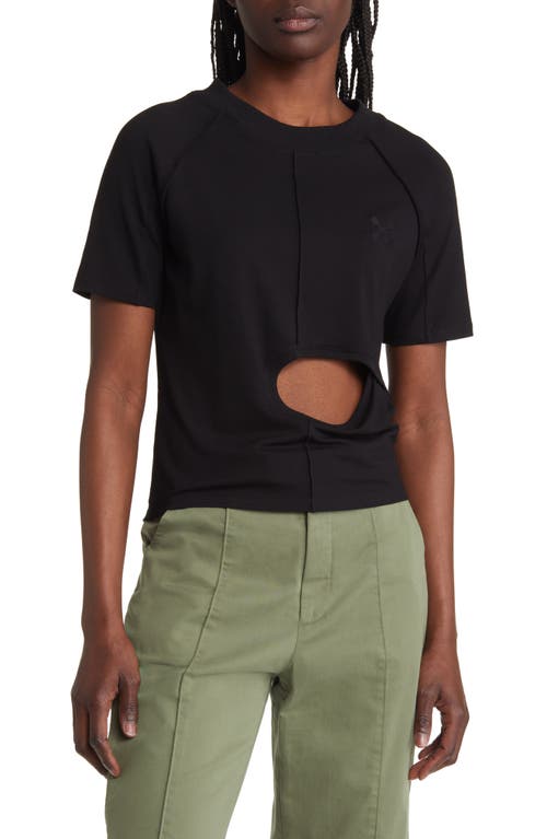 Shop Head Of State Gender Inclusive Diamond Front Cutout T-shirt In Black