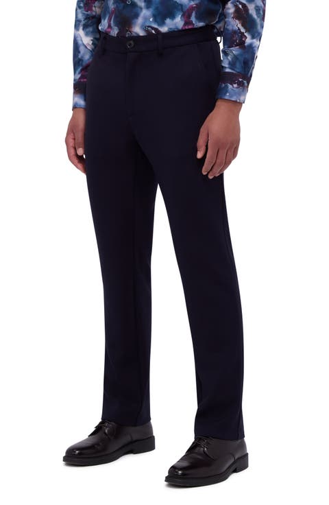 Slim Tailored Fit Flat Front Soft Touch Knit Dress Pants