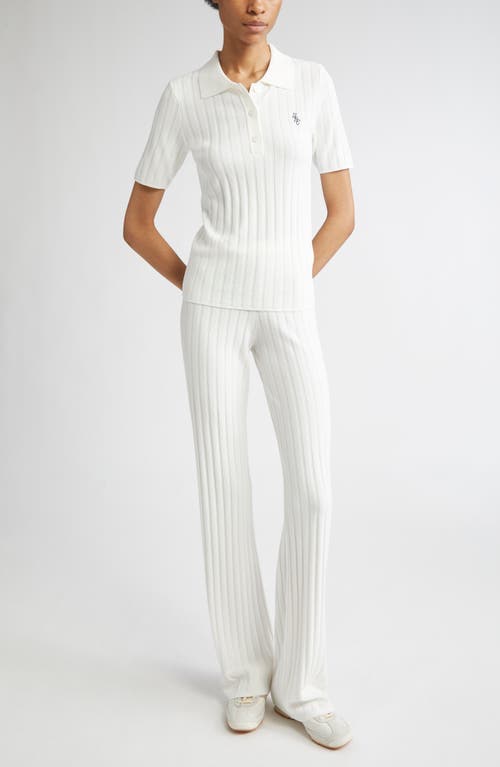 Sporty And Rich Sporty & Rich Src Embroidered Rib Polo In White