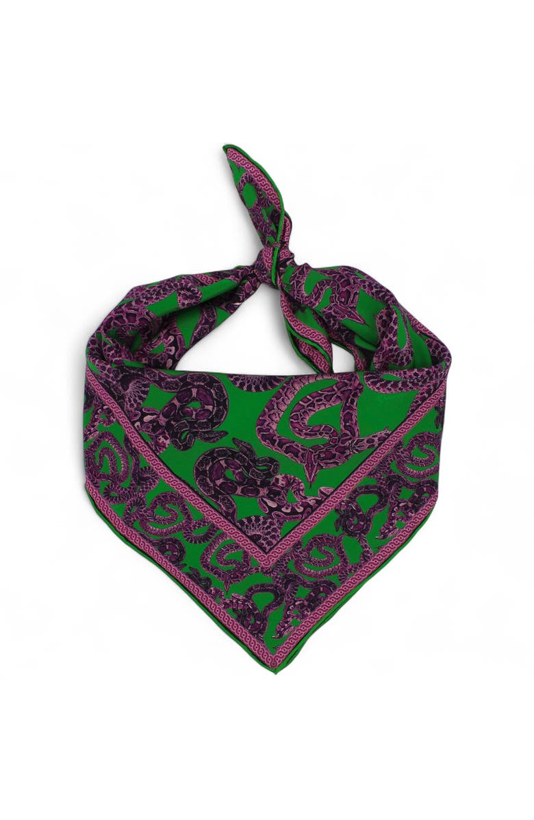 Monzlapur Silk Snake Scarf, Main, color, Magenta X Jade