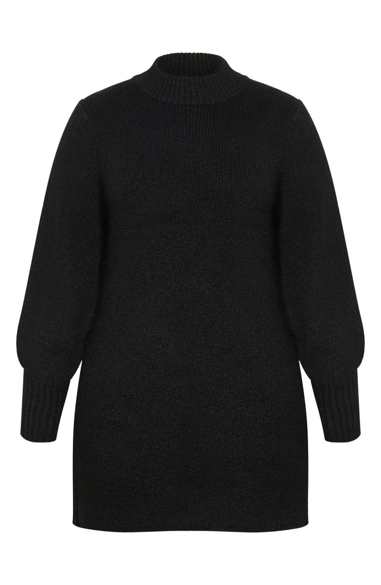 City Chic Dallas Rib Mock Neck Longline Sweater, Alternate, color, 