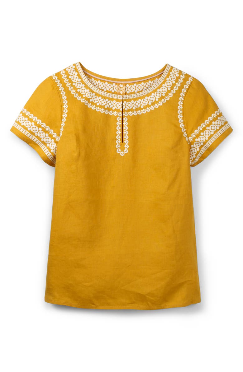 Boden Laura Embroidered Linen Top, Alternate, color, 