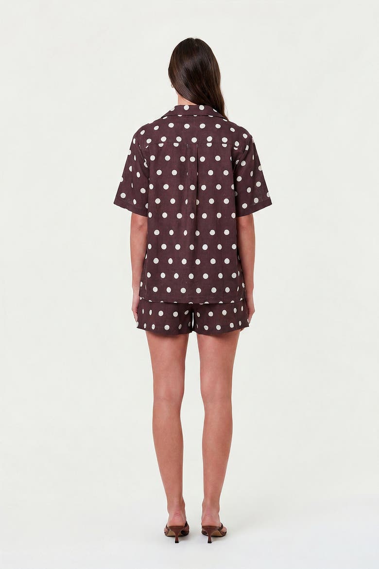 Sonora Shirt, Alternate, color, Espresso / Ivory Polka Dot
