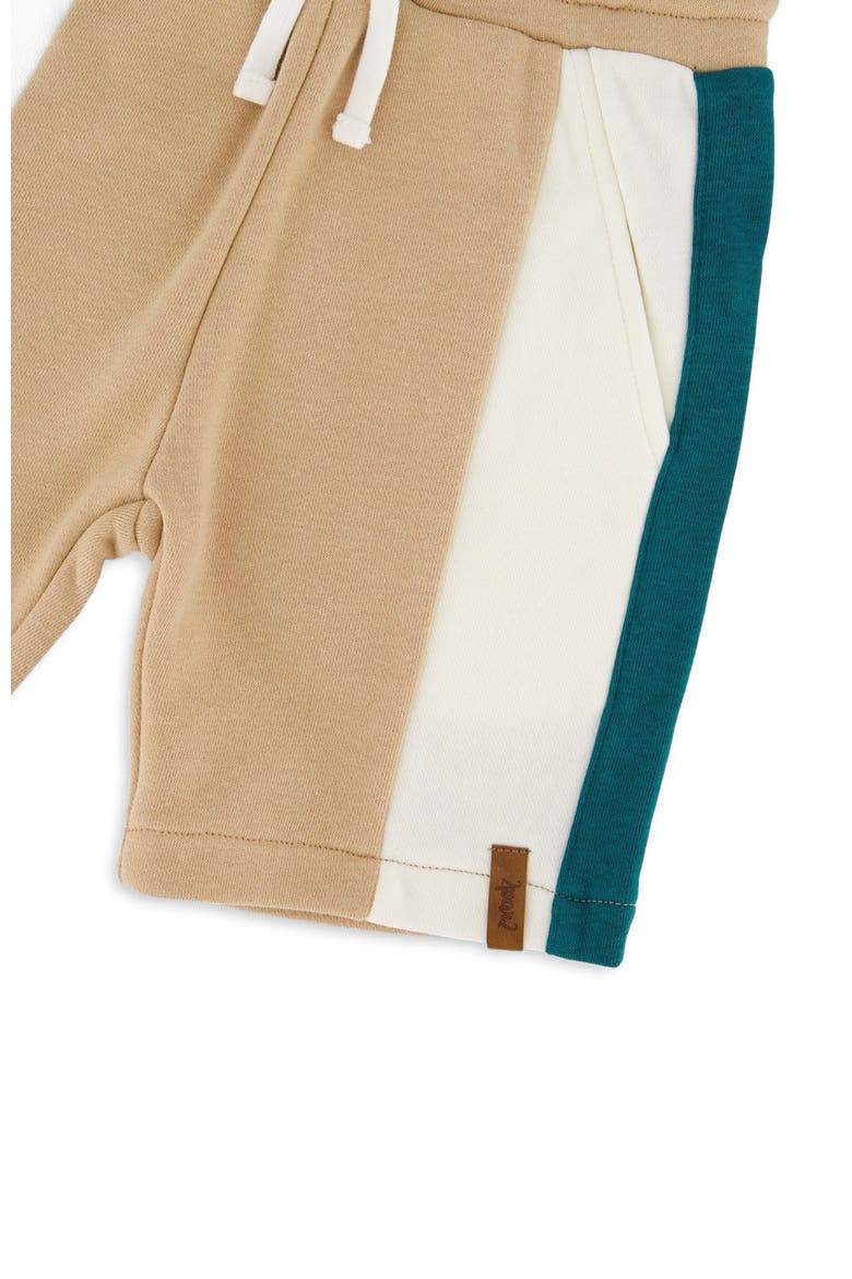 Sporty French Elastic Waistband Terry Shorts, Alternate, color, Beige