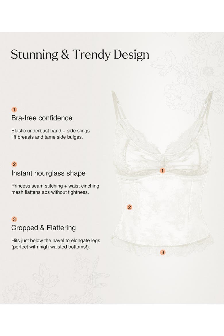 Shapewear Lace Contouring Camisole, Alternate, color, Chalk