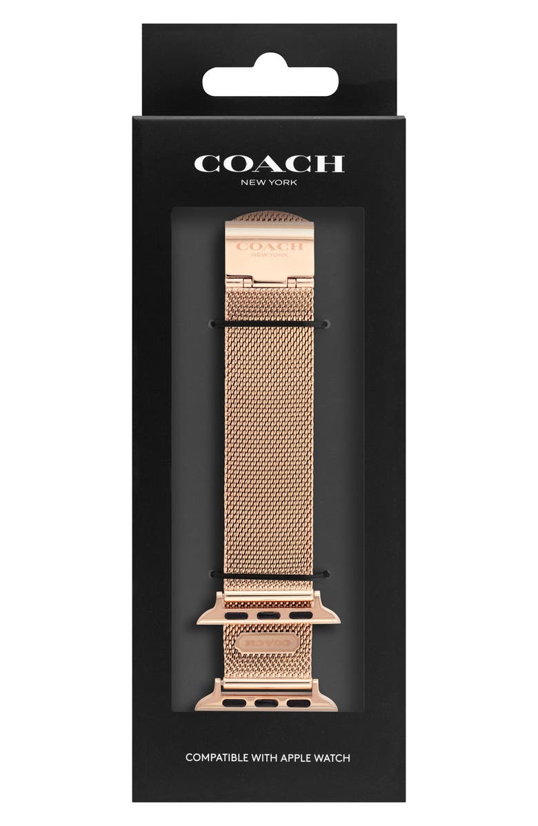 COACH Mesh Apple Watch<sup>®</sup> Watchband, Main, color, Rose Gold