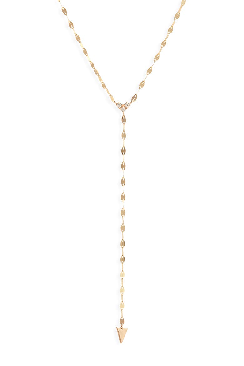 Vista 14K Gold Solo Cluster Diamond Y Necklace, Main, color, YELLOW GOLD