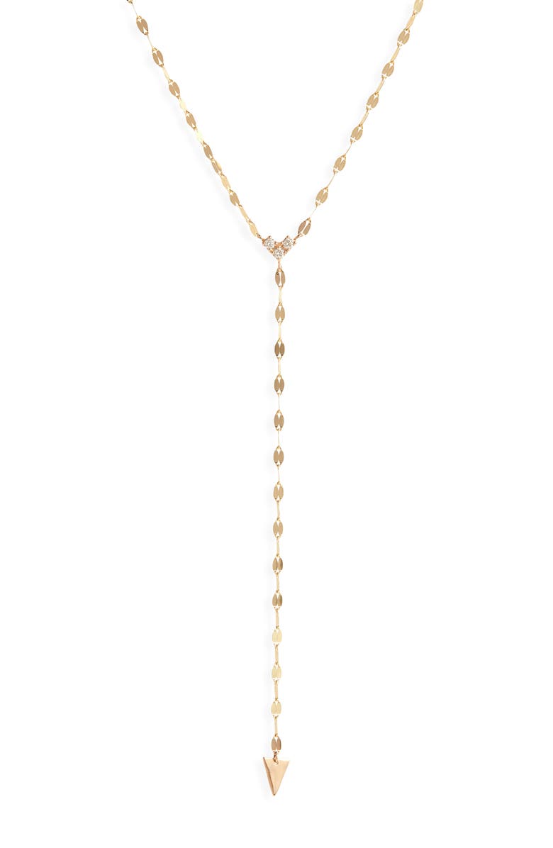 LANA Vista 14K Gold Solo Cluster Diamond Y Necklace, Main, color, Yellow