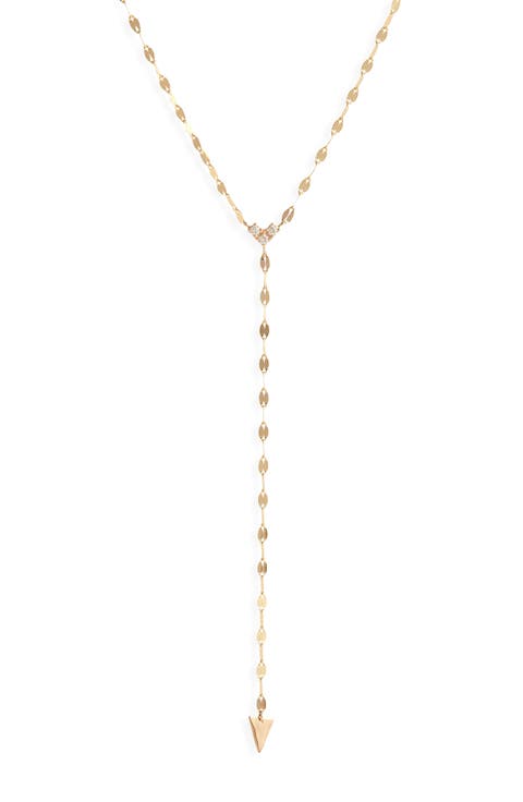 Vista 14K Gold Solo Cluster Diamond Y Necklace
