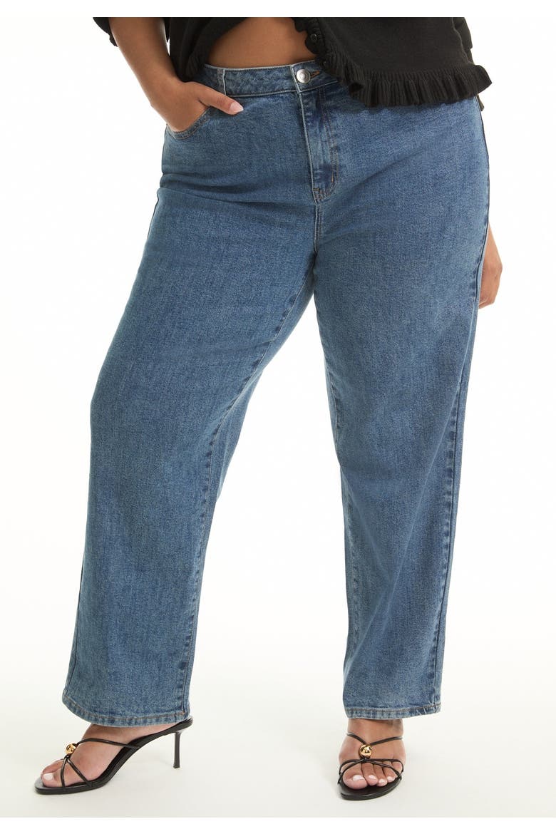 Curvie Fit High Rise Straight Leg Stretch Jeans, Alternate, color, VINTAGE MEDIUM WASH