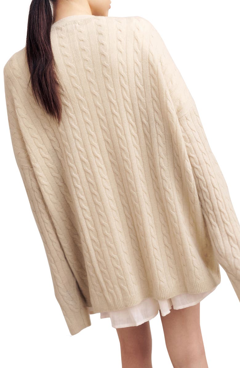 Reformation Oversize Cable Knit Cashmere Cardigan, Alternate, color,
