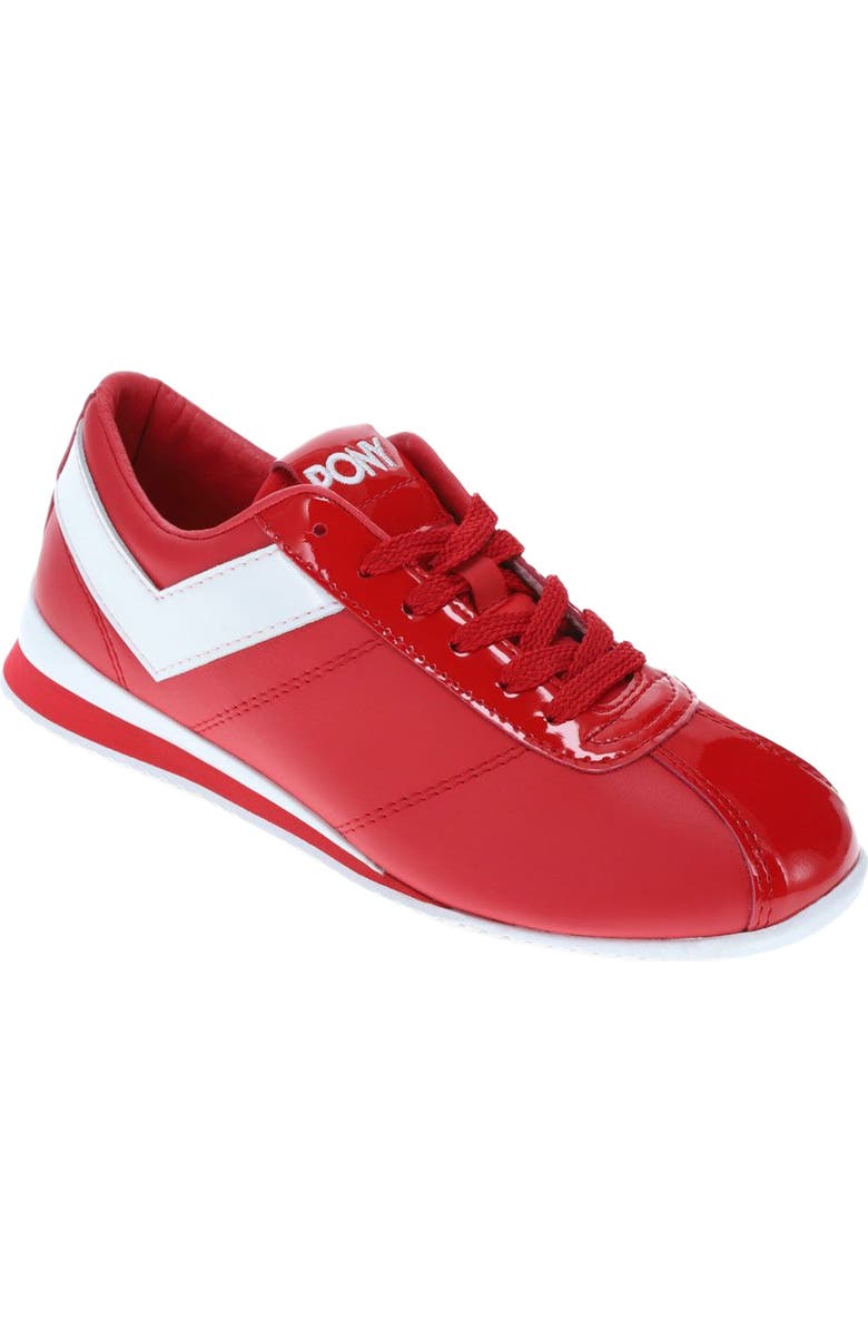 PONY KO-Low Patent Sneakers, Main, color, Red/White