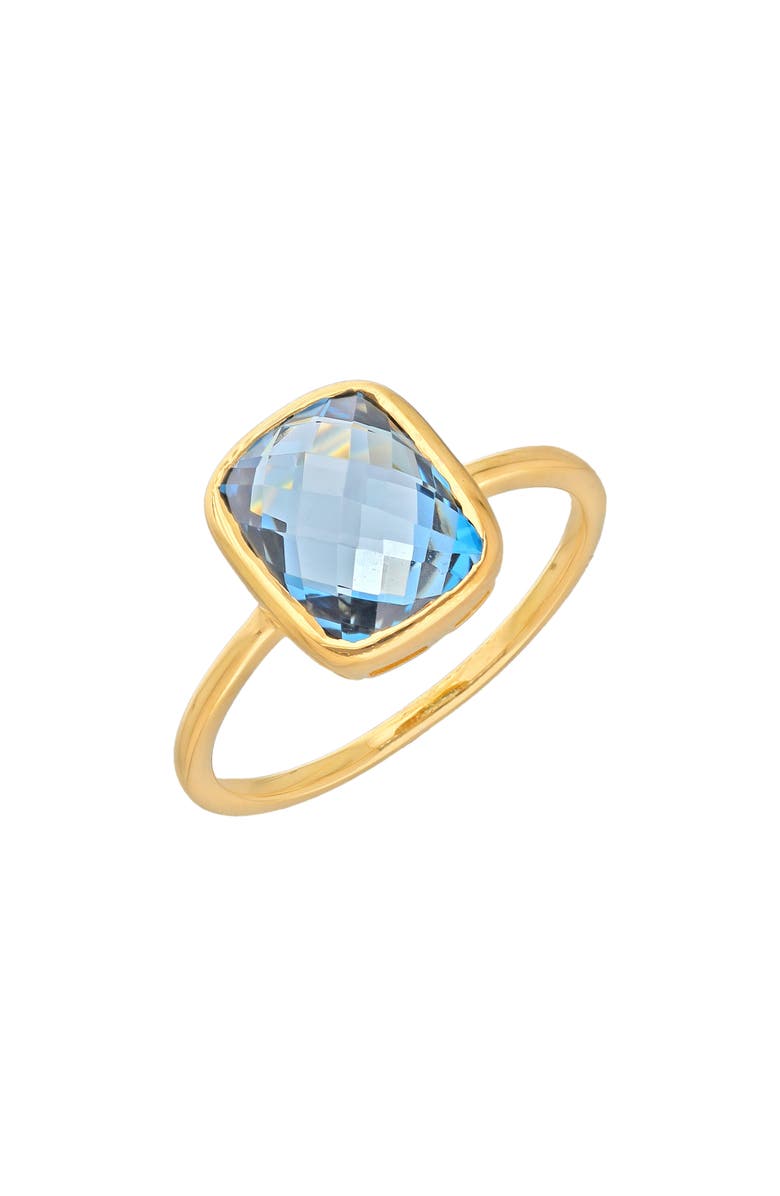 YS GEMS Bezel Set London Blue Topaz Ring, Main, color, Blue