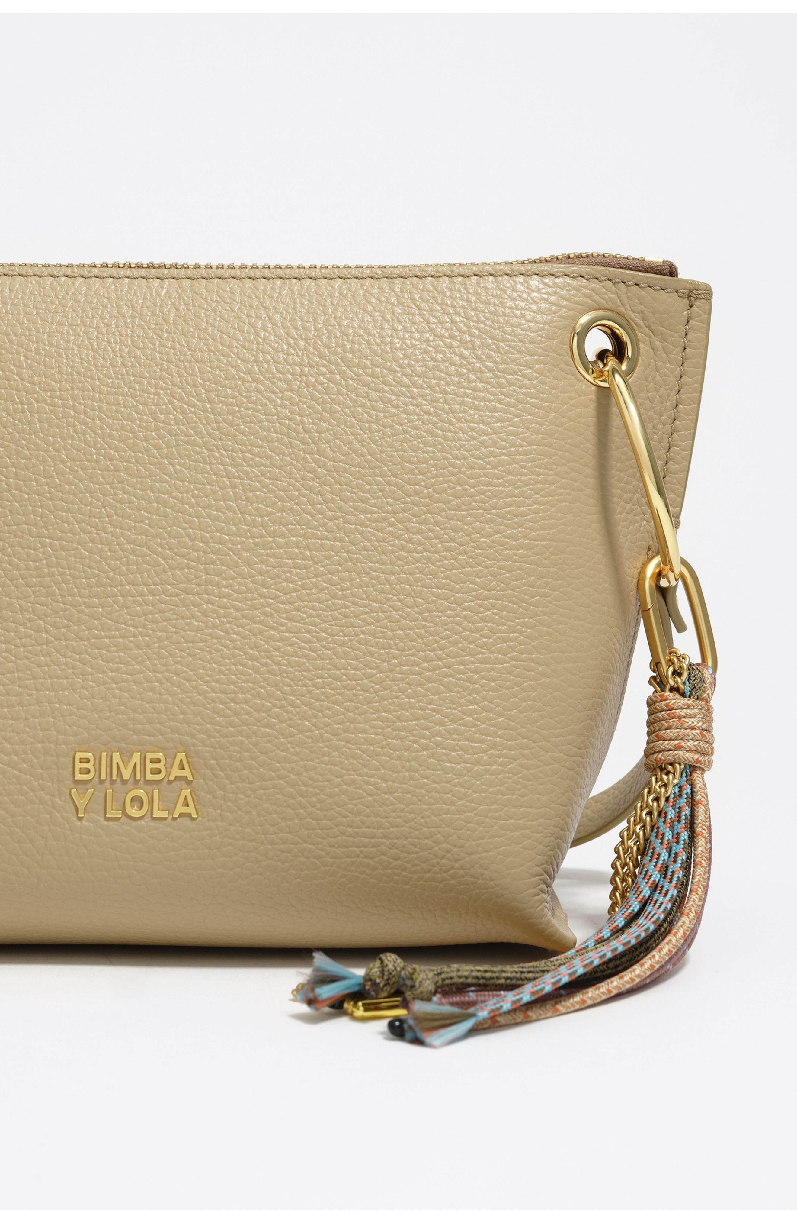 Bimba y Lola Leather Medium Trapezium Bag, Alternate, color, Cairo