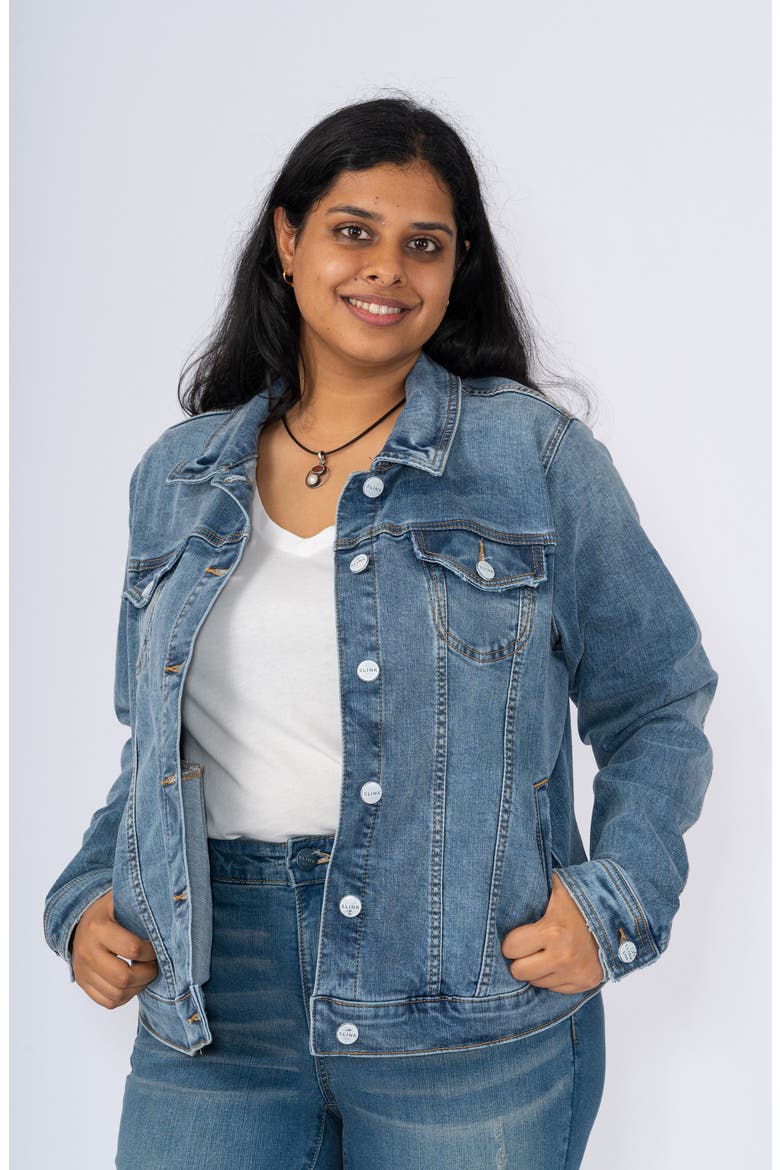 Denim Trucker Jacket, Alternate, color, GIANNA