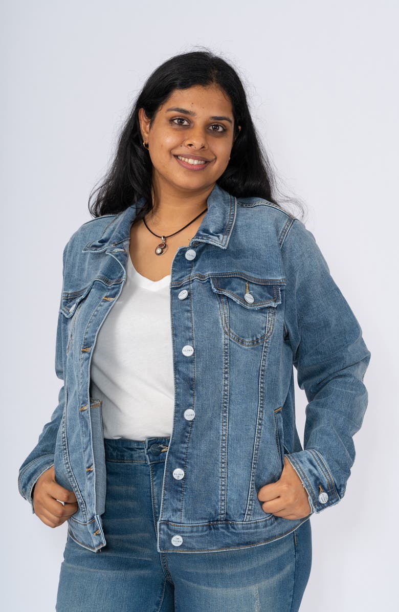 SLINK Jeans Denim Trucker Jacket, Alternate, color, 