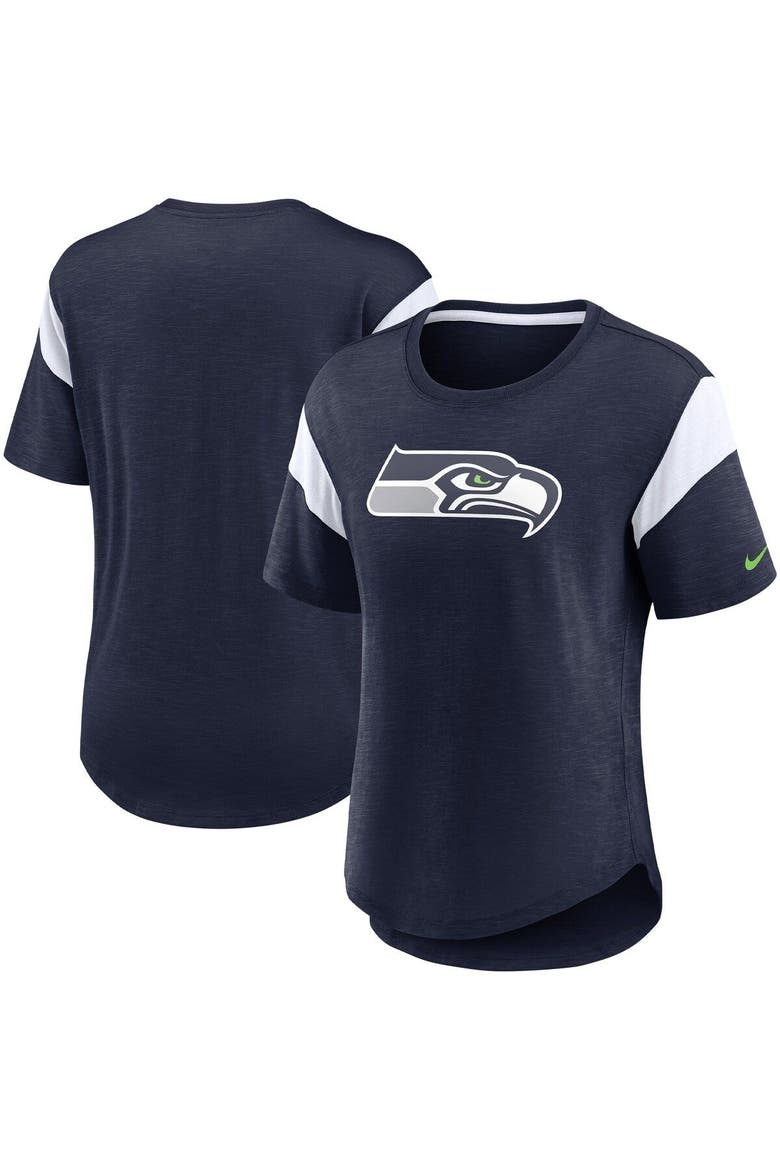 Women's Nike Heather College Navy Seattle Seahawks Primary Logo Fashion Top, Main, color, Heather Navy