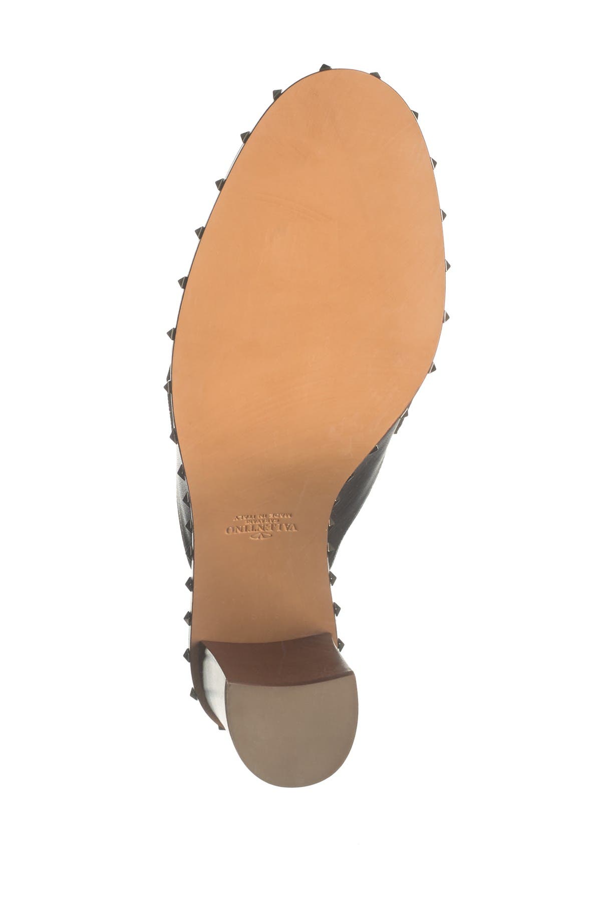 Valentino Garavani Penny Slot Strap Pyramid Stud Block Heel Mucle, Alternate, color, 