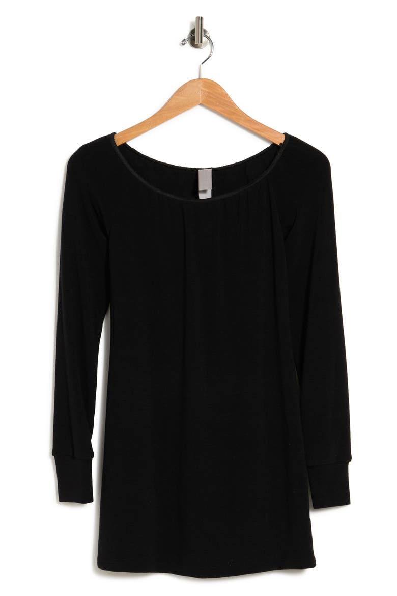 Popover Off-the-Shoulder Sweater, Alternate, color, BLACK