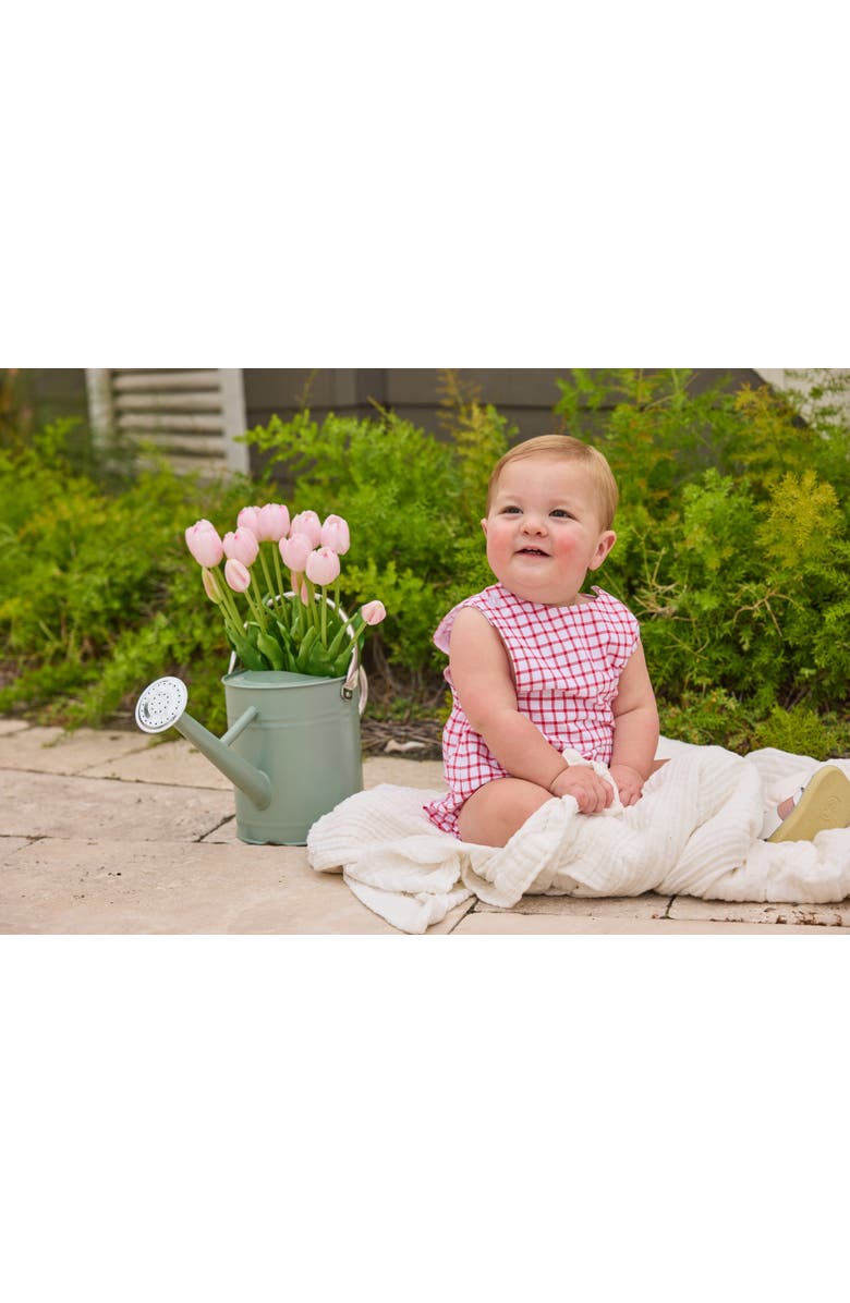 Little English Plaid Louis Sunsuit, Alternate, color, Red Windowpane