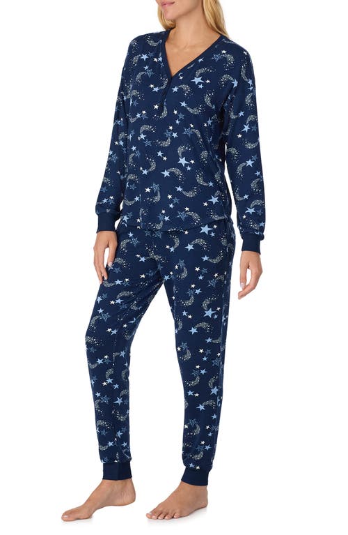 Kate Spade New York Print Henley Pajamas In Blue