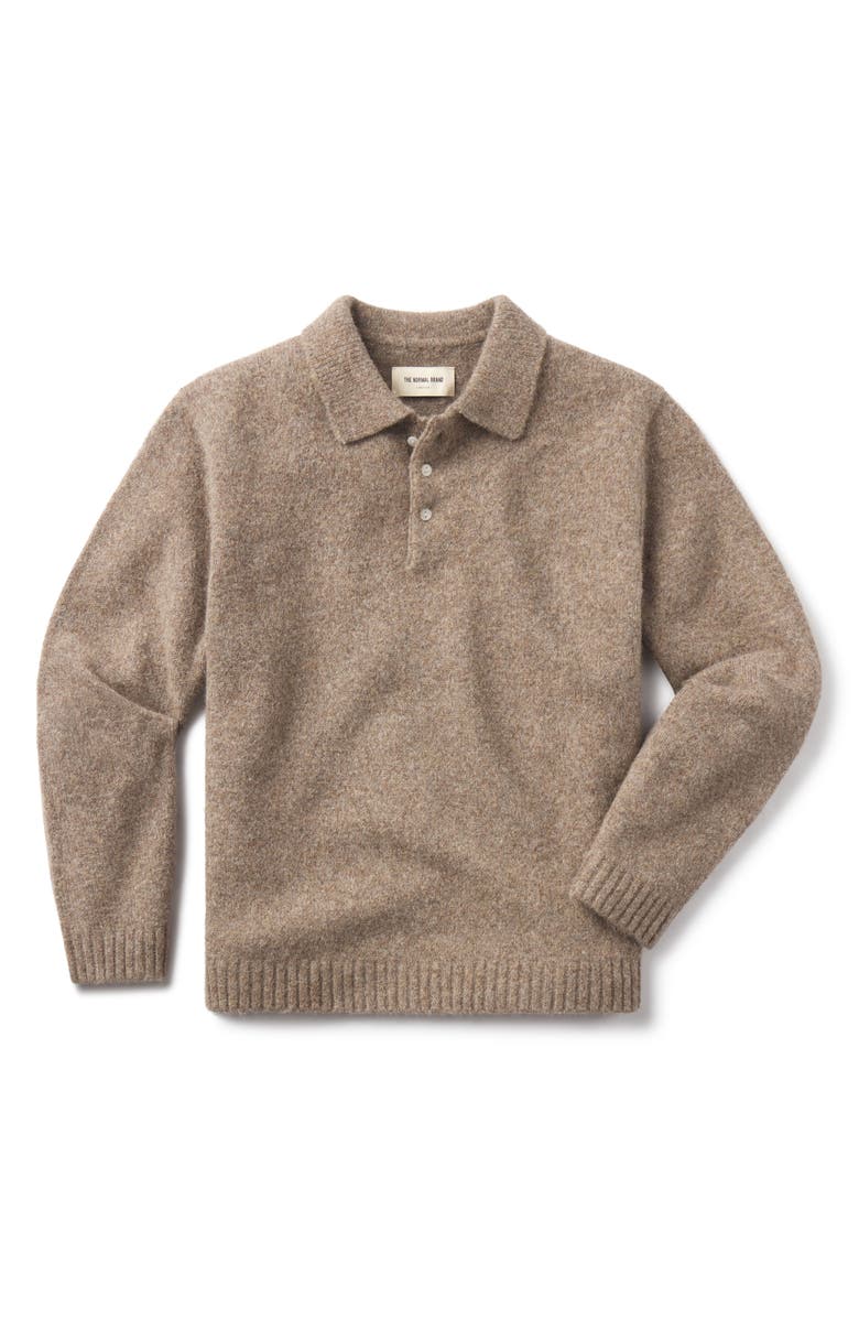 The Normal Brand Homebound Polo Sweater, Alternate, color, Toasted Chestnut