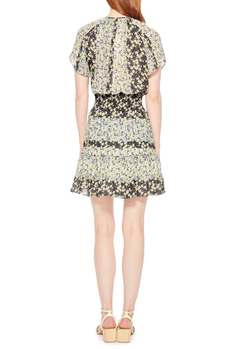 Augustine Silk Blend Minidress, Alternate, color, BLOSSOM STRIPE
